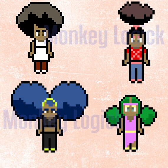 Etsy Pixel Art Afro PNG Digital Download Etsy