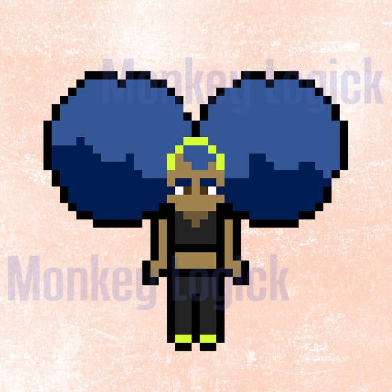 Etsy Pixel Art Afro PNG Digital Download Etsy