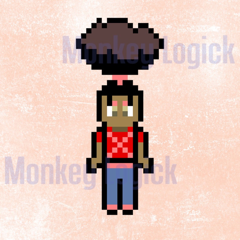Etsy Pixel Art Afro PNG Digital Download Etsy