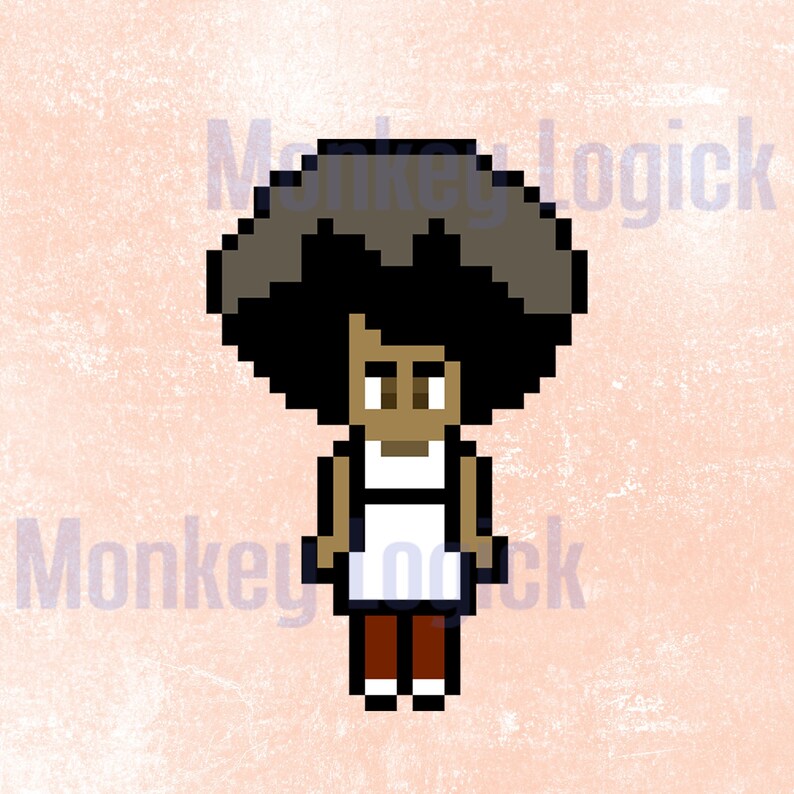 Etsy Pixel Art Afro PNG Digital Download Etsy