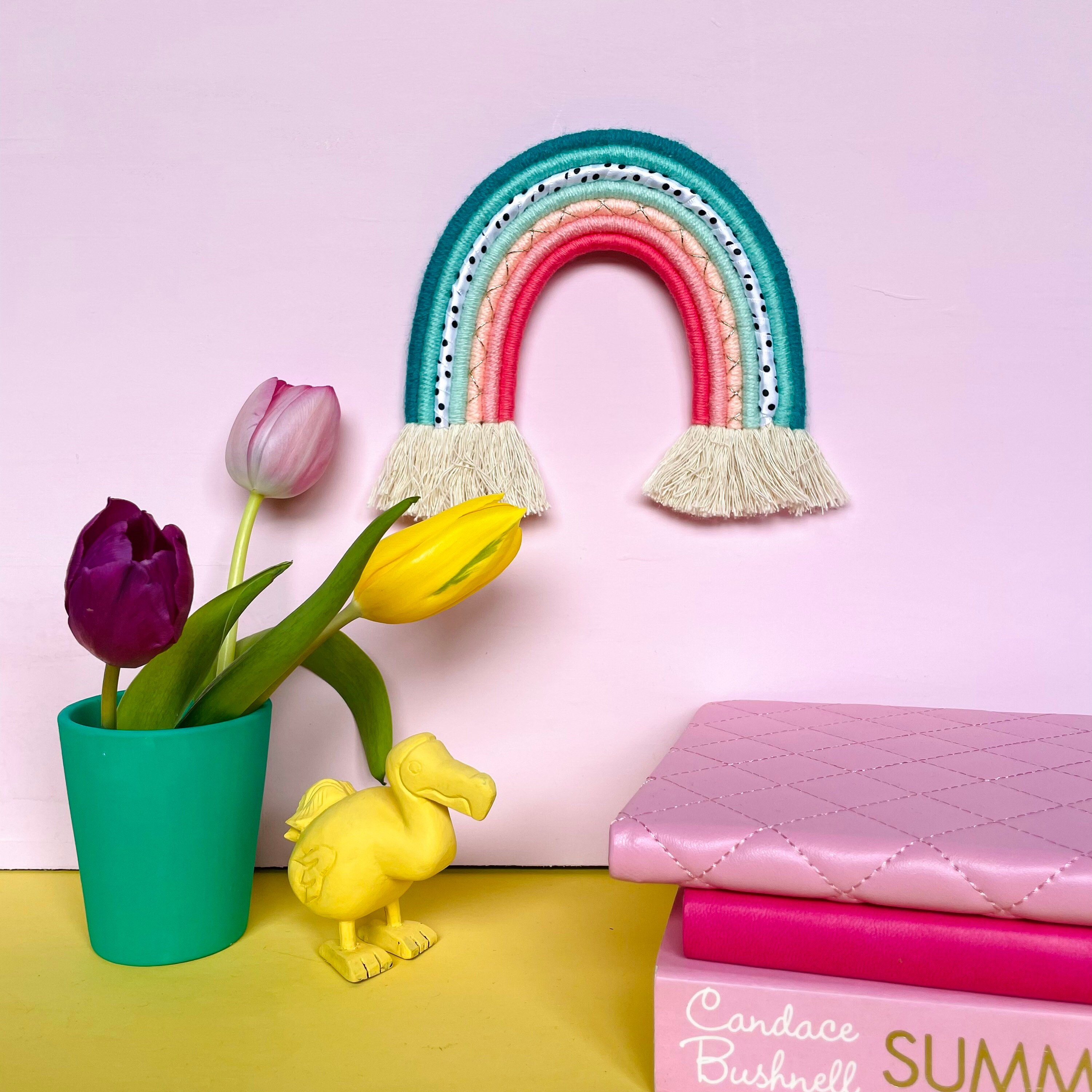 Rainbow Wall Hanging Nursery Decor Yarn Wall Hangingpolka Etsy UK