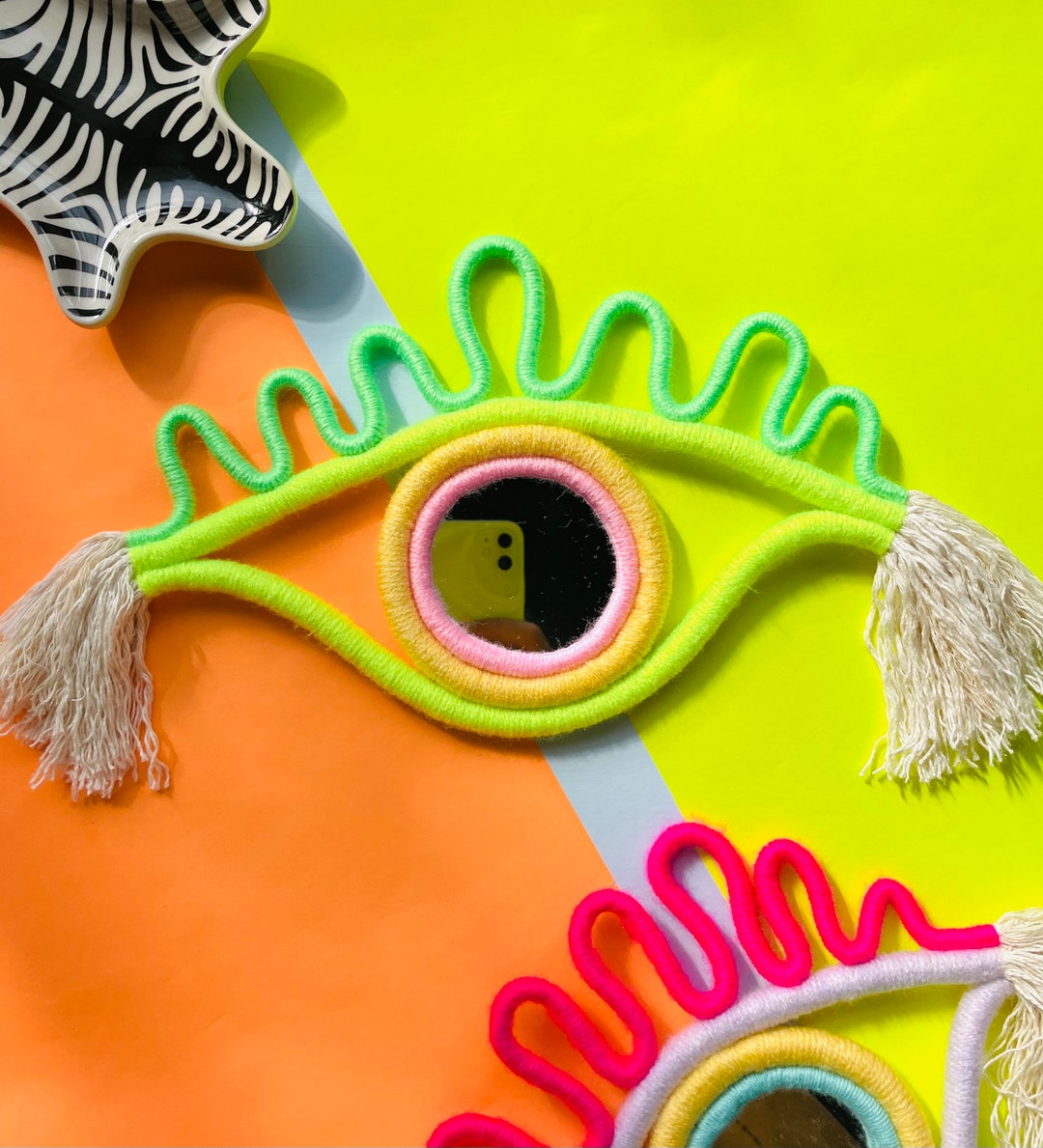 Eye Mirror Wall Decor Funky Mirror Squiggle Eye Mirror Etsy