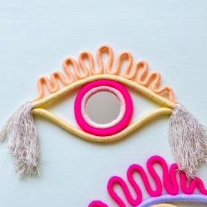 Eye mirror, funky mirror, squiggly wall mirror, pastel wall art, abstract mirror, eclectic home decor, aesthetic accessories