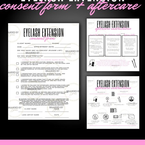 Editable Eyelash Extensions Consent Form - Etsy