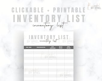 Small Business Inventory Tracker PDF Clickable/Printable