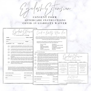 Simple Eyelash Extensions Consent Form PRINTABLE & DOWNLOADABLE!
