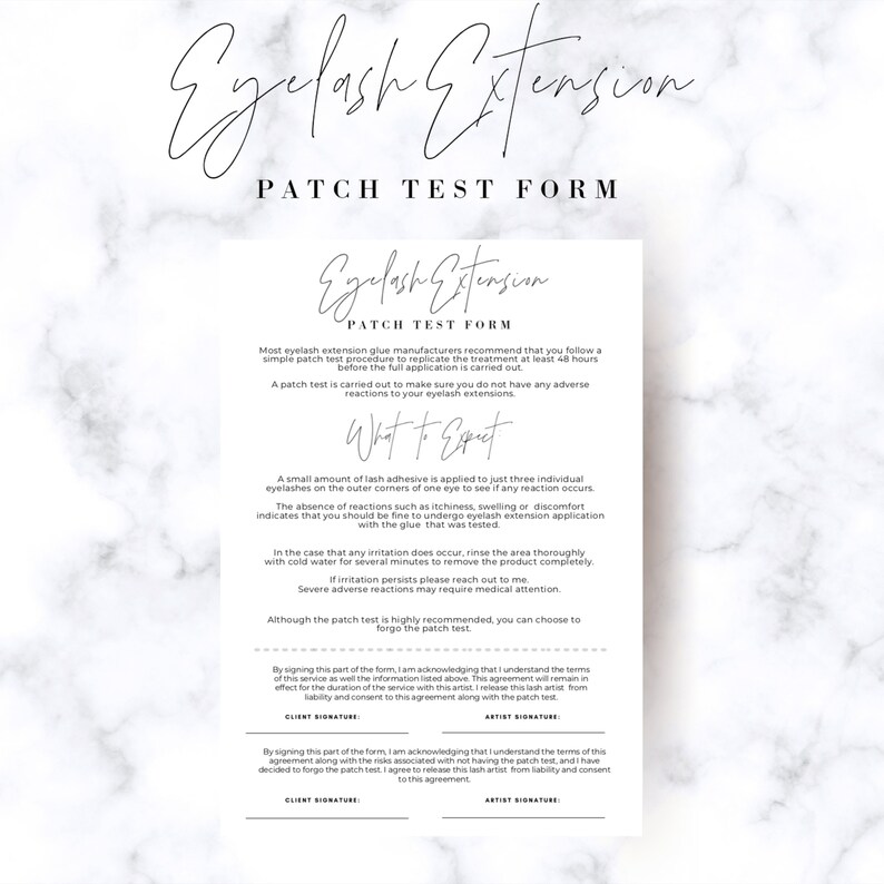 Simple Eyelash Extensions Consent Form PRINTABLE &amp; - Etsy