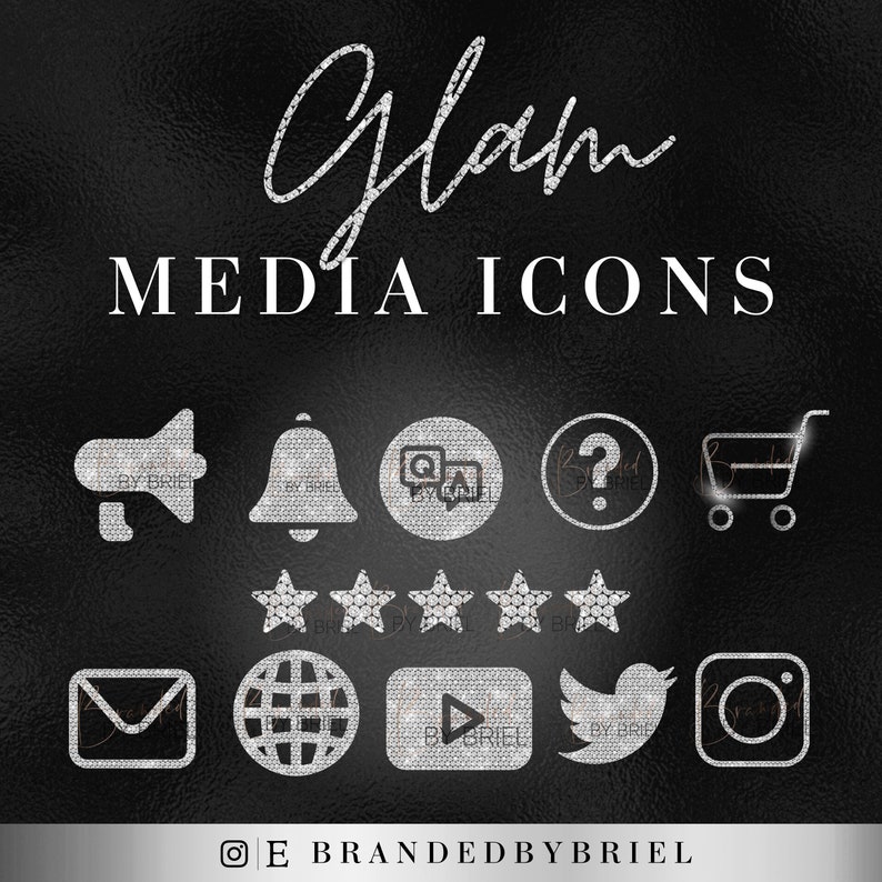GLAM Social Media Transparent Icons - Etsy