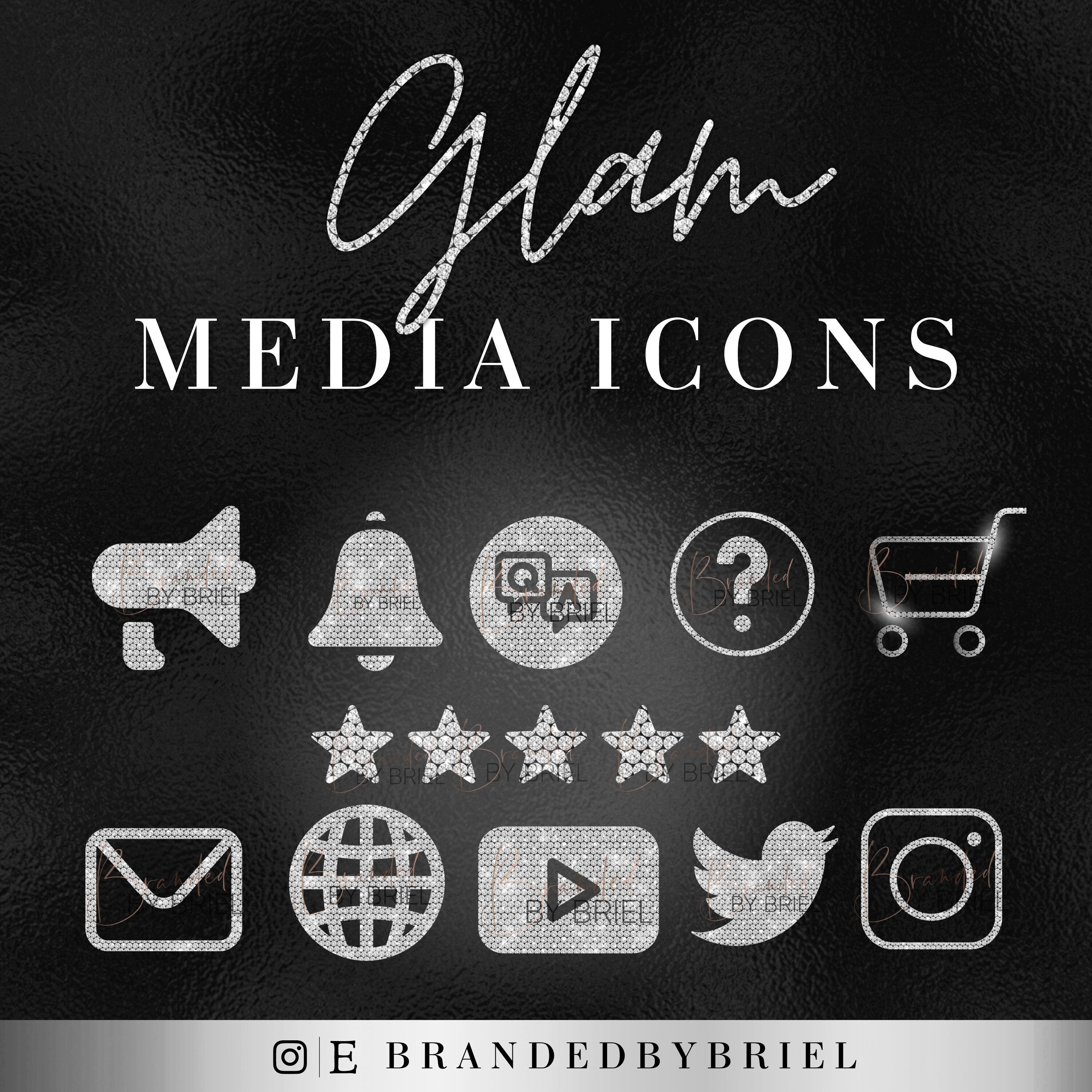 GLAM Social Media Transparent Icons - Etsy