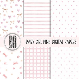 Baby Girl Pink Pattern Digital Paper Clipart Sublimation PNG