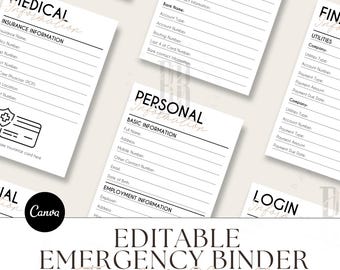 Editable Emergency Binder Template