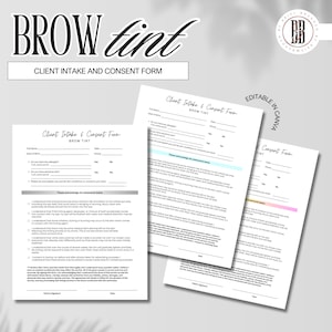 Editable Simple Client Intake and Brow Tint Consent Form