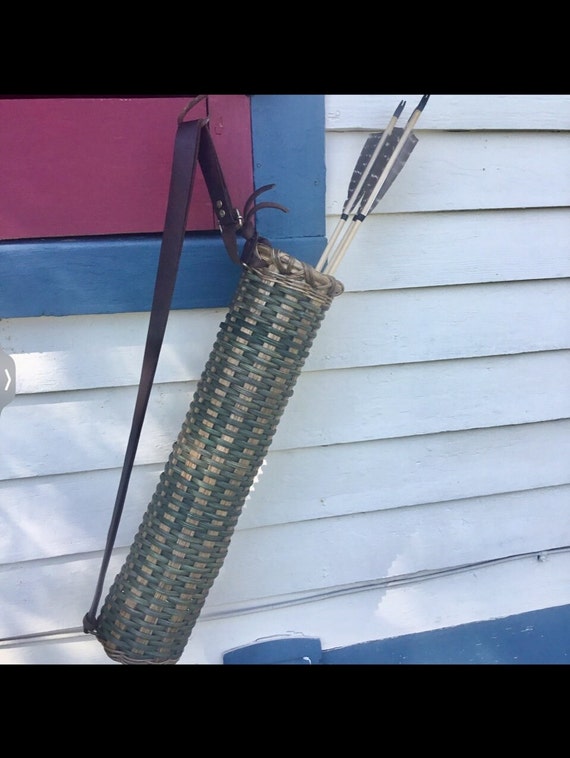 Handwoven Baskets Indian Weave Arrow Quiver With Sweetgrass Etsy