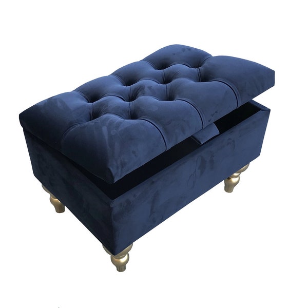 Storage Ottoman Footstool Coffee Table Bench Puff Furniture Upholstered Handmade Chesterfield Pouffe Glamor buttoned modern