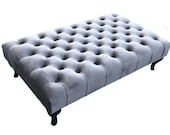 Large Bespoke Ottoman Footstool Coffee Table Chesterfield style deep buttoned