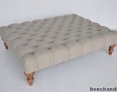 Large Bespoke Ottoman Footstool Coffee Table Chesterfield style deep buttoned