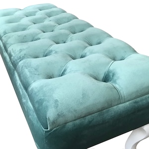 Bench Puff Furniture Upholstered Handmade Chesterfield Pouffe - Etsy