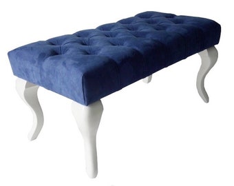 Bench Puff Furniture Upholstered Handmade Chesterfield Pouffe