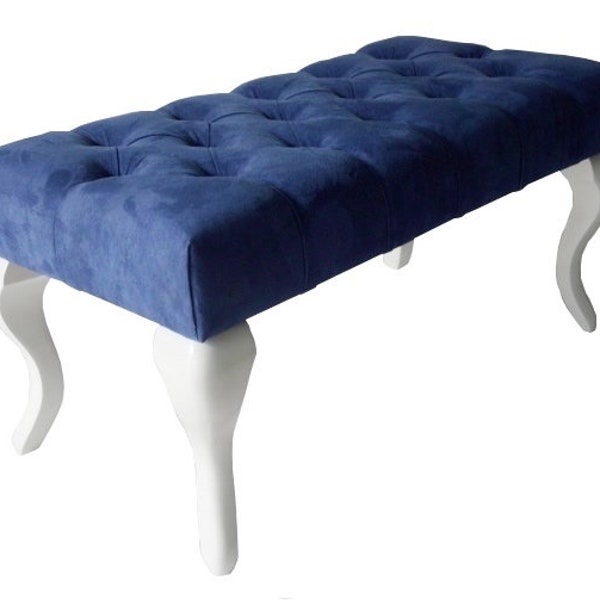 Bench Puff Furniture Upholstered Handmade Chesterfield Pouffe