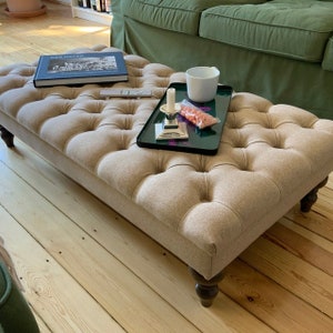 Chesterfield Upholstered Footstool- Coffee Table Chesterfield style deep buttoned 117cm x 61 cm x 30 cm