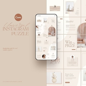 Instagram template Canva. Canva puzzle. Canva template. Coach. Social Media Template. Promotional template. Blogger. Instagram Puzzle.