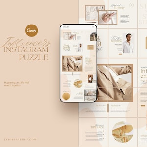 Instagram template Canva. Canva puzzle. Neutral template. Modern. Social Media. Coach template. Instagram Puzzle. Branding. Influencer