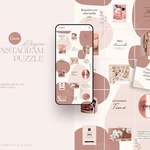 Instagram template Canva. Canva puzzle. Canva template. Branding. Social Media Template. Promotional template. Blogger. Instagram Puzzle.