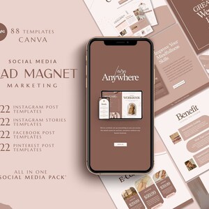 Canva template Lead magnet Social Media Pack. Instagram template. Facebook cover. Pinterest template. Social media branding. Instagram Coach