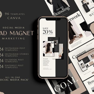 Instagram Template Canva Post Story Shadow Reel Cover Pinterest