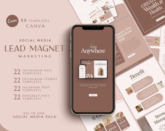 Wellness Lead Magnet Canva Templates: Social Media Pack