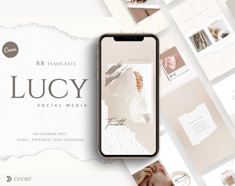 Canva social media pack. Instagram template. Facebook promotion. Pinterest engagement. Instagram story ladypreneur. Social media ads. coach