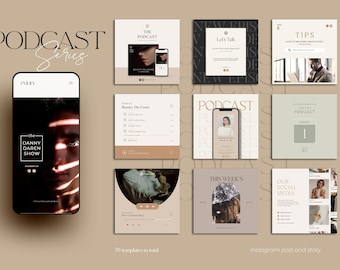 ポッドキャストInstagramテンプレート：Canva投稿＆ストーリーテンプレート170選