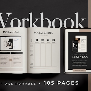 105 Arbeitsbuch Canvas. Webinar-Leitfaden. Ressourcenbuch. Online Kursbuch. Canva Ebook. Canva Vorlage. Webinar Handbuch