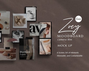 CANVA MOCK UP Mood board. ontwerp mood board. ideevisualisatie. neturale toon sjabloon. esthetische klant presentatie idee. bewerkbare mock-up