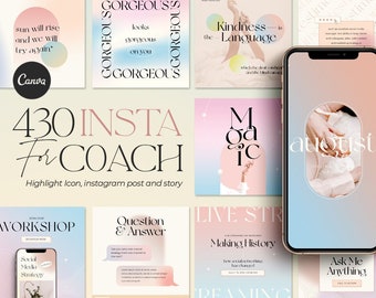 Instagram template Canva. Instagram Gradient. Canva template. Coach Advisor. Modern Post. Pastel Template. Canva Gradient. Instagram Story