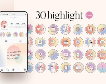 CANVA Coach Instagram Highlight Covers. Canva Instagram Highlight Cover. Editable Instagram Story Cover. Gradient Highlight. Ladypreneur