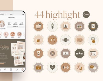 Canva Instagram Highlight Cover. Icono de resaltado de Instagram. Icono para influencer. Resaltado de marca. Influencer de las redes sociales. Historia de portada.