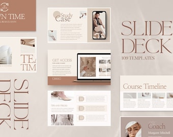 Canva-sjabloon diapresentatie, presentatie van 109 dia's voor coaches