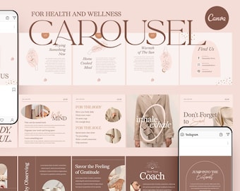 CANVA instagram carousel social media branding coach. Canva templates. promotion template. ladypreneur template. canva carousel template