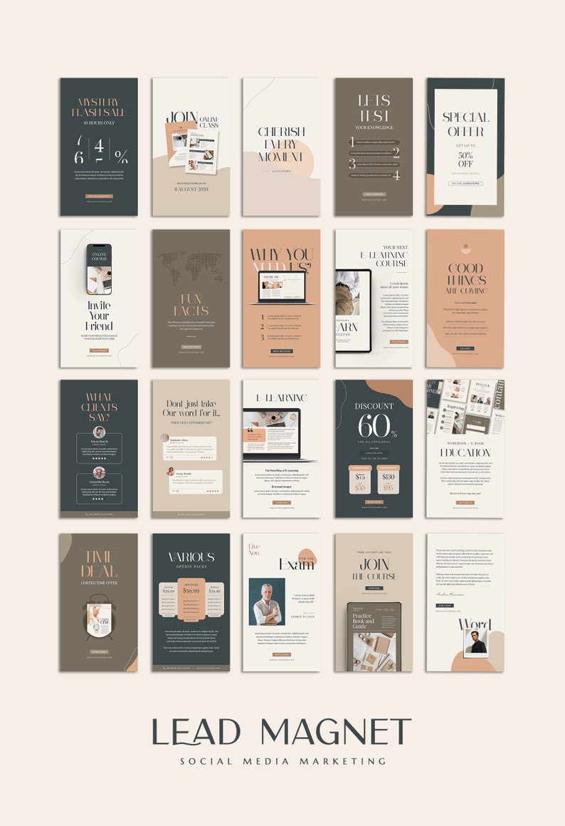 Canva Template Lead Magnet Social Media Pack. Instagram - Etsy