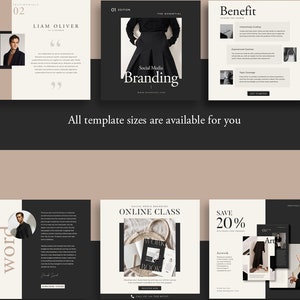 Canva template Lead magnet Social Media Pack. Instagram template. Facebook cover. Pinterest template. Social media branding. Instagram Coach image 4