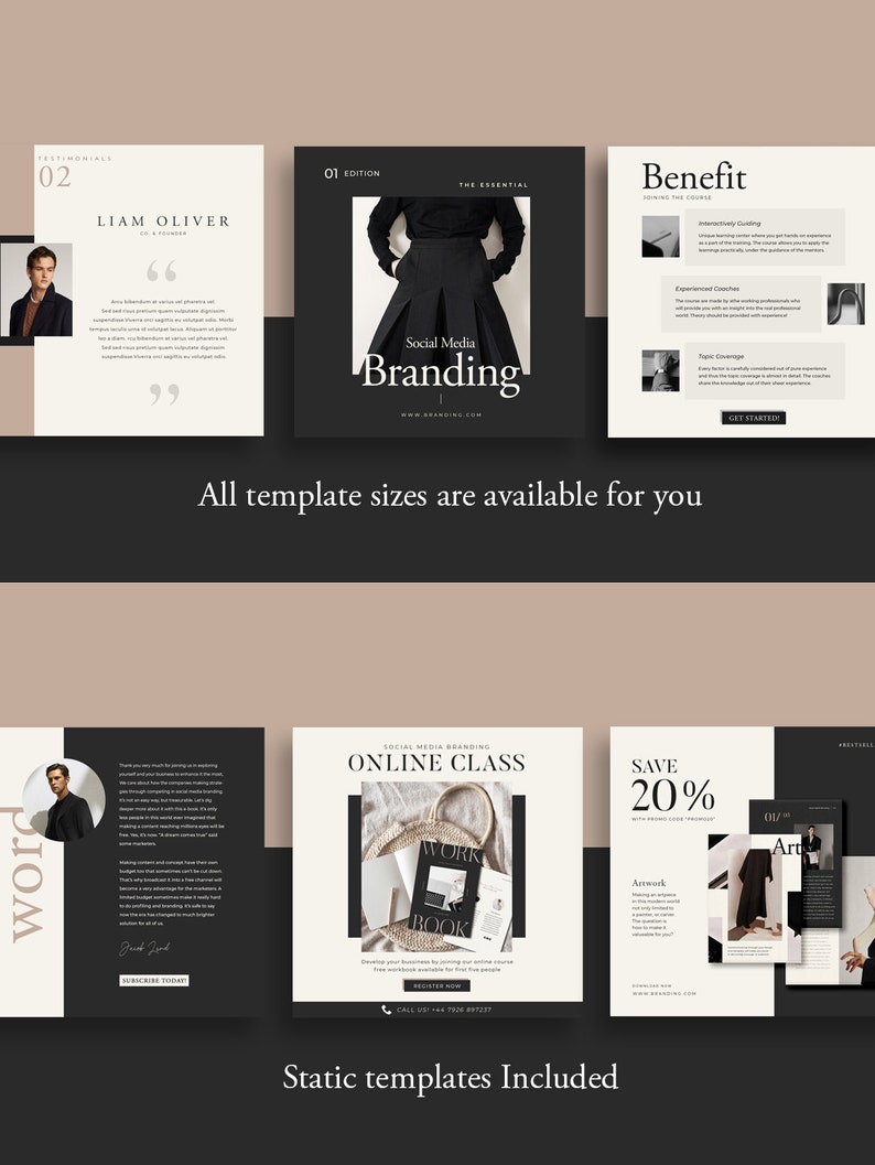 Canva template Lead magnet Social Media Pack. Instagram template. Facebook cover. Pinterest template. Social media branding. Instagram Coach image 4