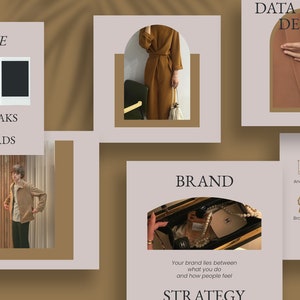 May include: A collage of images showcasing a brand's design aesthetic. The images feature a color palette of brown, black, and white. The text "Data Driven Design" and "Brand" are featured in the collage. The text "Color Speaks Louder Than Words" is also featured in the collage.