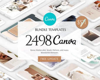 Canva Instagram Templates Bundle: 2100+ Neutral Tone Posts (PDF)