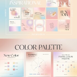 May include: A colour palette guide with three sections: New Colour, Inspiring Soft Colour Palette, and New Collection Pastel Colour Palette. Each section features a colour wheel and a grid of colour swatches. The colour palettes are inspired by soft, pastel colours.