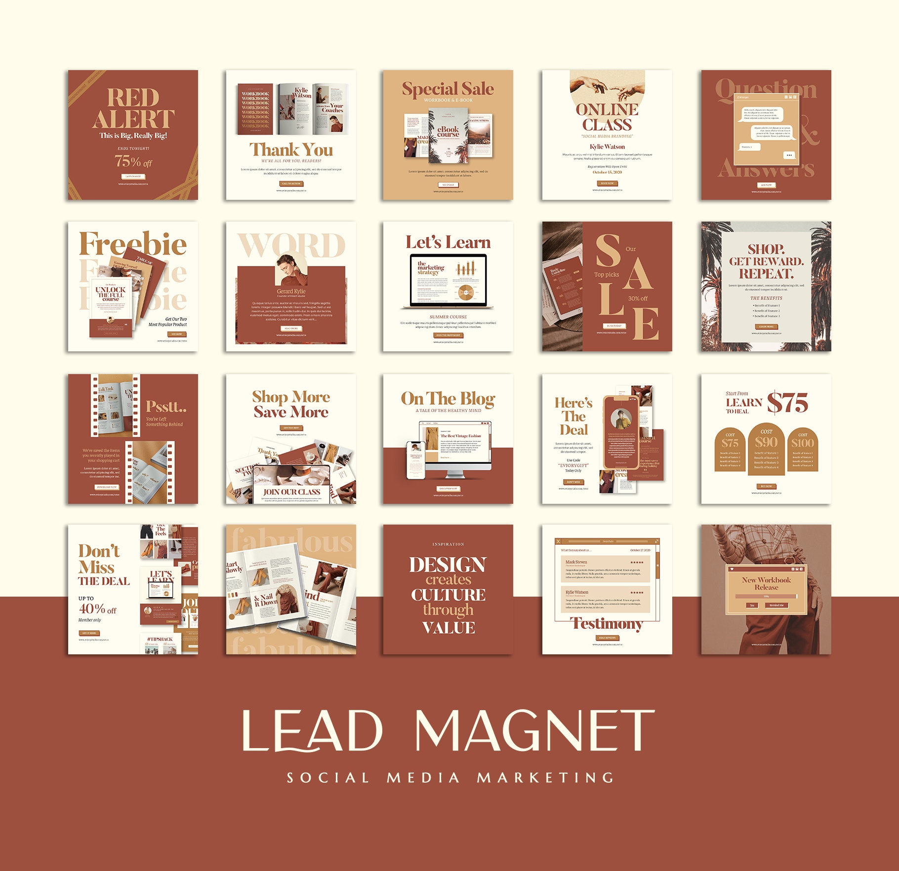 Canva Template Lead Magnet Social Media Pack. Instagram Template ...