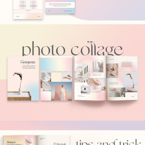 Pu&ograve; includere: Un collage di immagini che mostrano suggerimenti e trucchi per il marketing digitale. Le immagini includono un fotomontaggio, un gioco di bingo, un gioco "questo o quello", un gioco "indovinare l'immagine" e una guida passo passo al marketing digitale. Il testo "gioca a un gioco tra le pagine" &egrave; incluso anche nell'immagine.