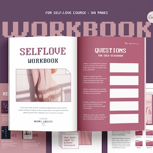 Workbook Canva. Webinar Guideline. Resource Book. Online Course Book. Canva Ebook. Canva Template. Webinar Handbook. Self love guideline