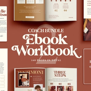 CANVA bundle ebook + workbook 2 in 1 retro vintage. templates creator. course kit. canva coach template. handbook templates. canva template