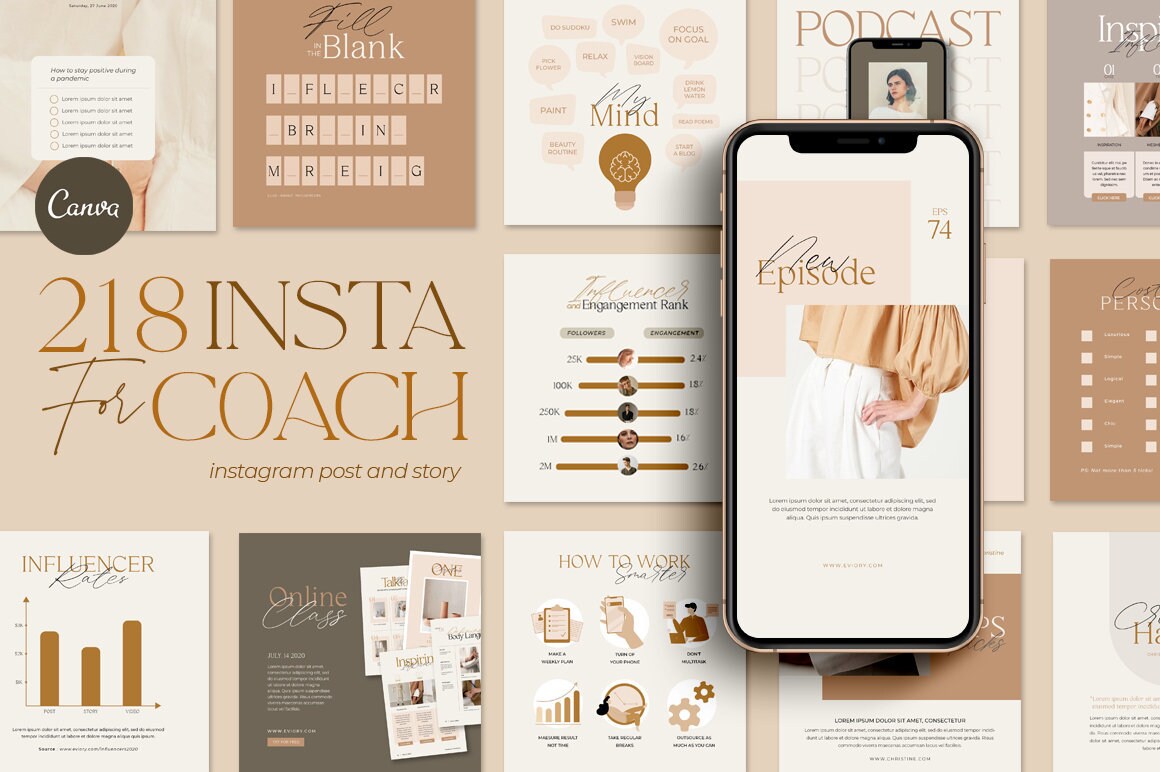 Instagram Template Canva. Instagram for Coaches. Canva Template. Chart ...